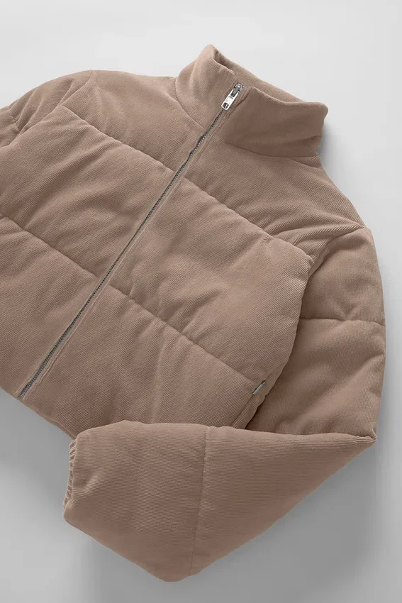 Micro-corduroy Dreamy Puffer - Chai Latte