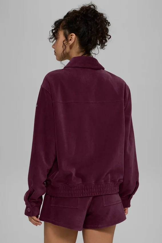 Micro-corduroy ‘On Duty’-jas – Bordeauxrood