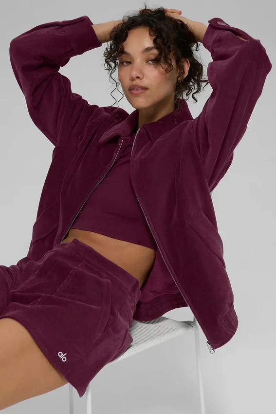 Micro-corduroy ‘On Duty’-jas – Bordeauxrood