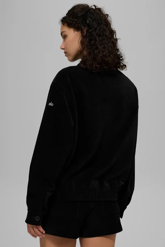 Micro-corduroy ‘On Duty’-jas – Zwart