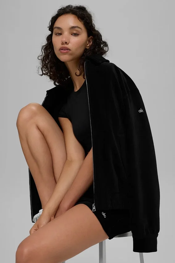 Micro-corduroy ‘On Duty’-jas – Zwart