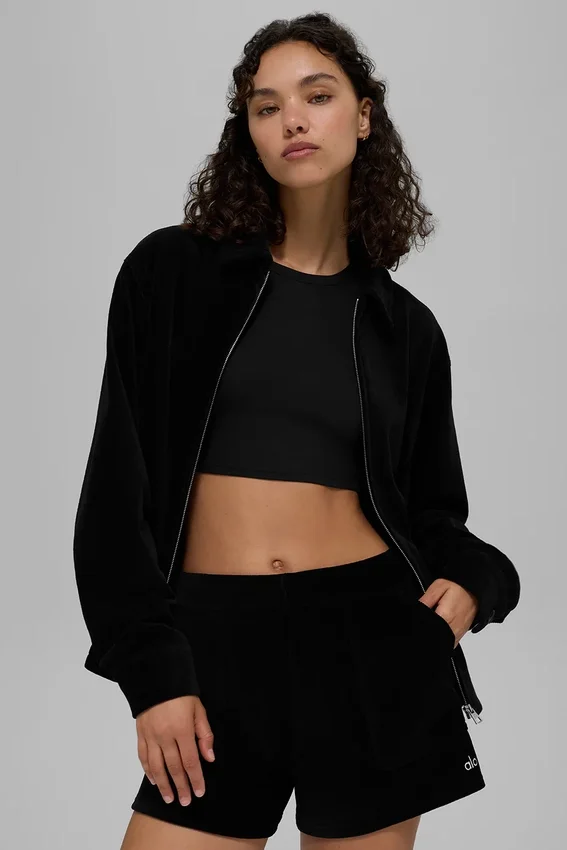 Micro-corduroy ‘On Duty’-jas – Zwart