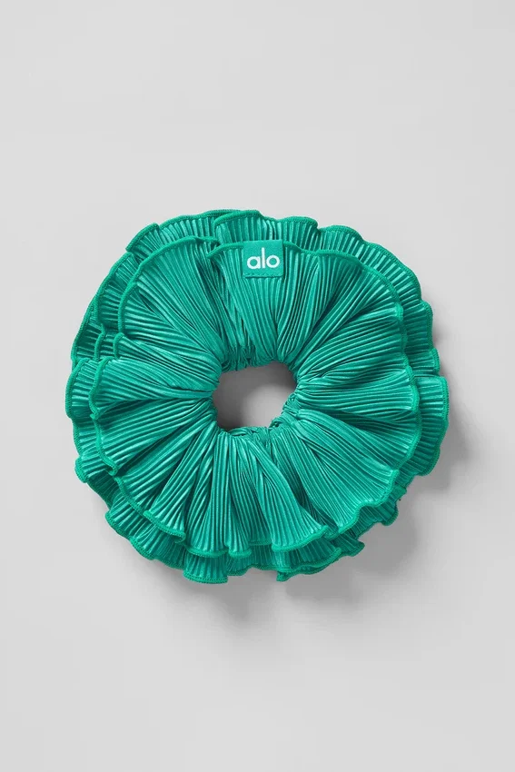 Micro Plisse Oversized Scrunchie - Sparrogroen