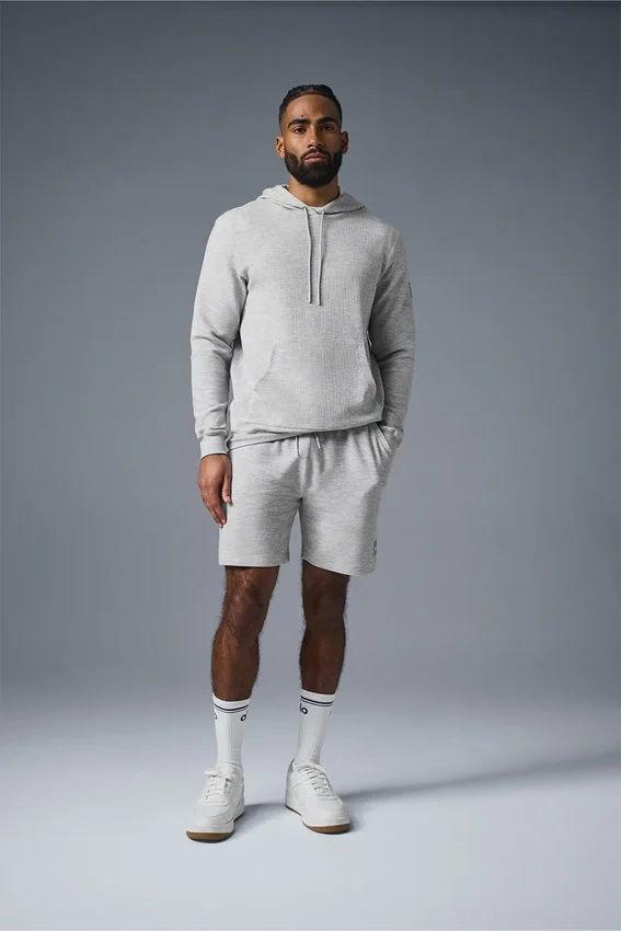 Micro Waffle Fast Break-hoodie - Athletic Heather Grey