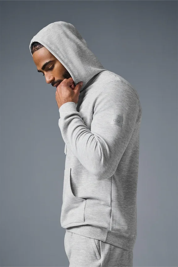 Micro Waffle Fast Break-hoodie - Athletic Heather Grey