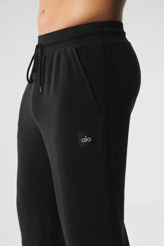 Micro Waffle Fast Break Jogger - Zwart