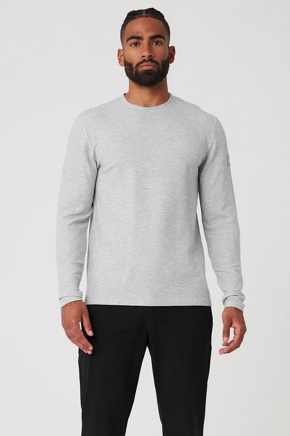 Micro Waffle Fast Break T-shirt met lange mouwen - Athletic Heather Grey