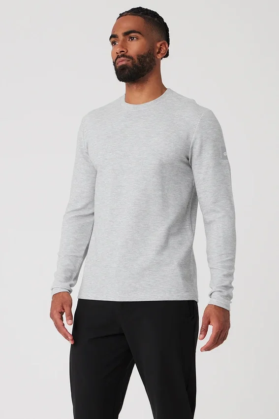 Micro Waffle Fast Break T-shirt met lange mouwen - Athletic Heather Grey