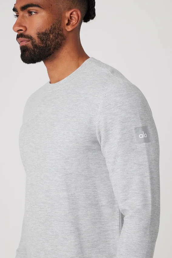 Micro Waffle Fast Break T-shirt met lange mouwen - Athletic Heather Grey