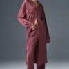 Microplissé-shirtjurk - Bordeauxrood Truffel
