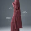 Microplissé-shirtjurk - Bordeauxrood Truffel