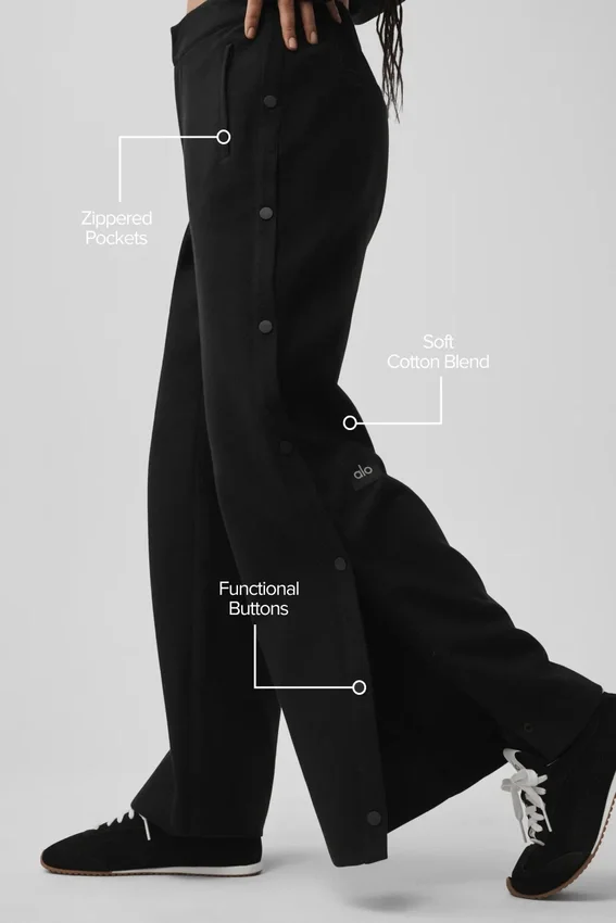 Mid-Rise Cosmopolitan Snap-broek - Zwart
