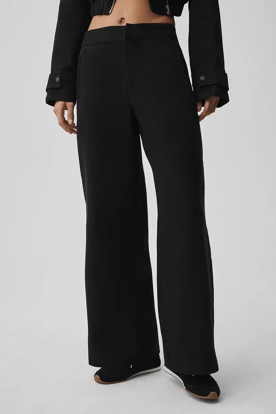 Mid-Rise Cosmopolitan Snap-broek - Zwart