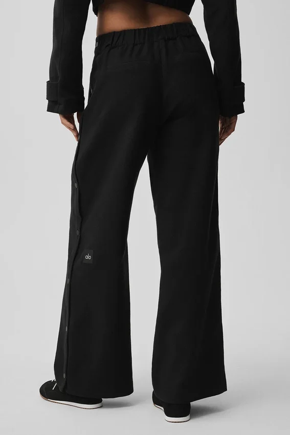 Mid-Rise Cosmopolitan Snap-broek - Zwart