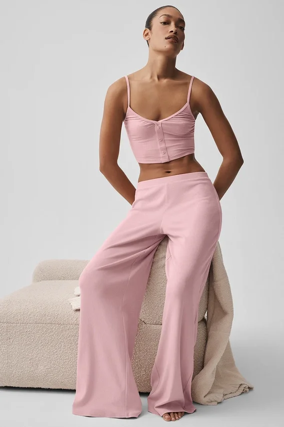 Mid-Rise Dreamlight rechte broek - Vintage Pink