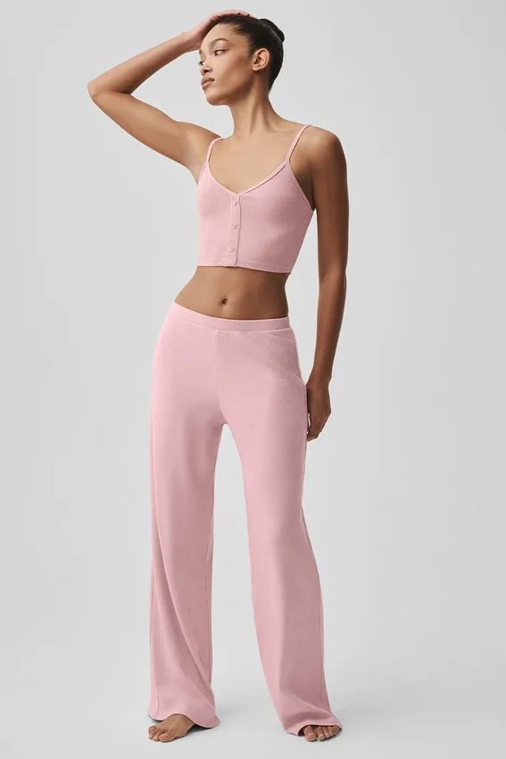 Mid-Rise Dreamlight rechte broek - Vintage Pink