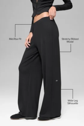 Mid-Rise Dreamlight Straight-broek – Zwart
