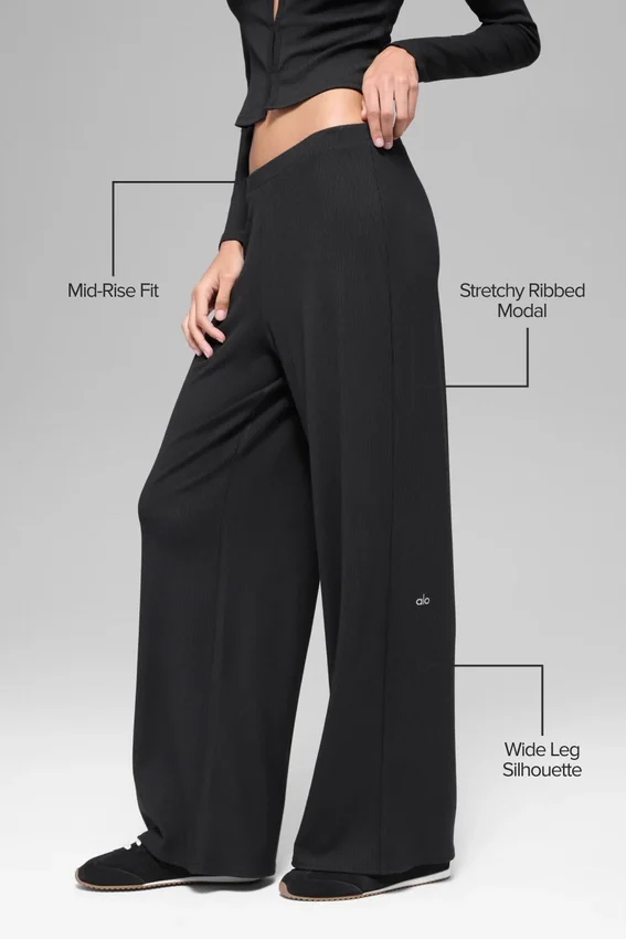 Mid-Rise Dreamlight Straight-broek - Zwart