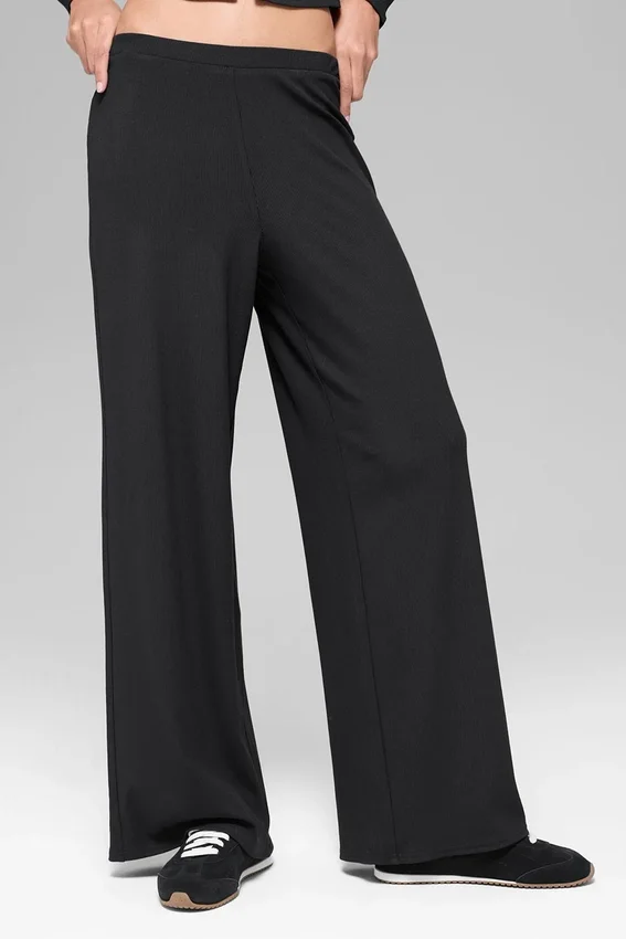Mid-Rise Dreamlight Straight-broek - Zwart
