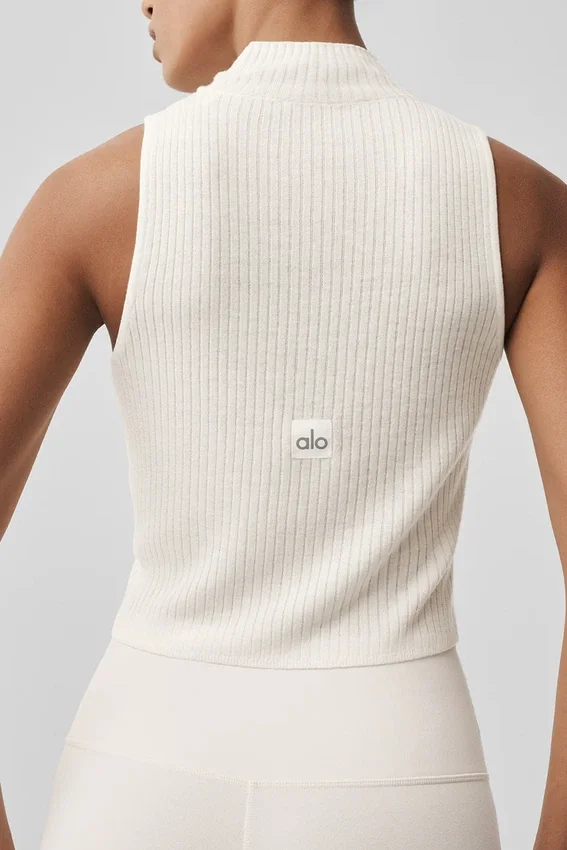 Mouwloze top van Sweater Knit Unwind - Ivoor