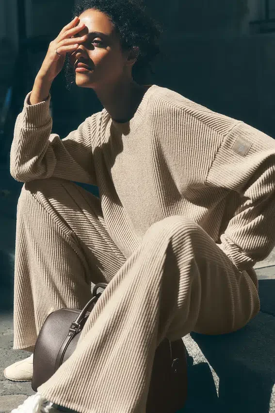 Muse-trui met ronde hals - Gravel Heather
