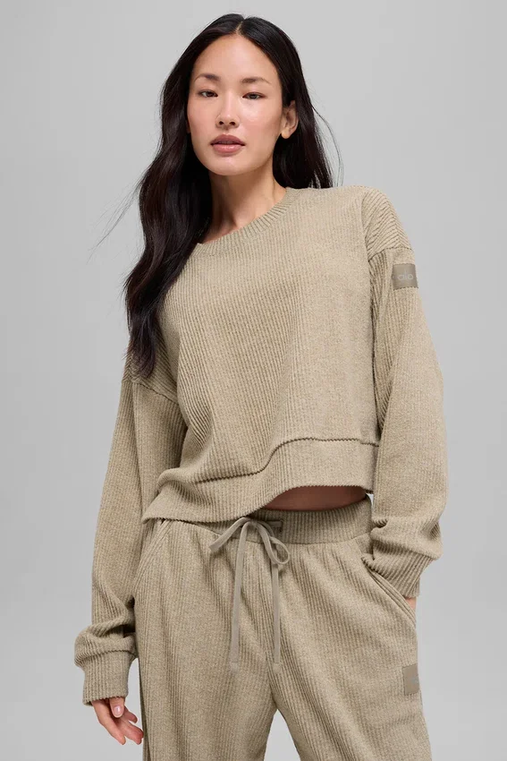 Muse-trui met ronde hals - Gravel Heather