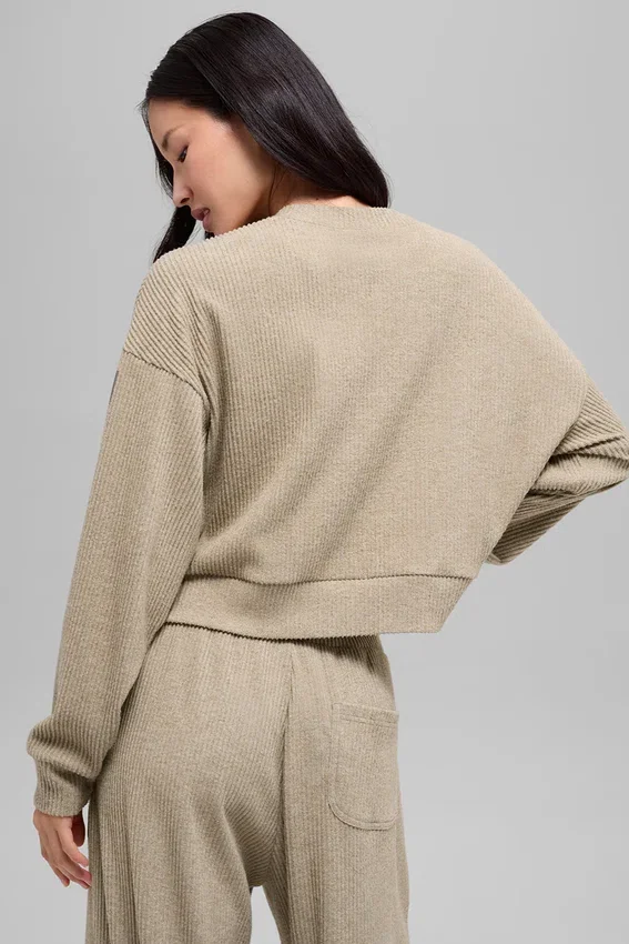 Muse-trui met ronde hals - Gravel Heather