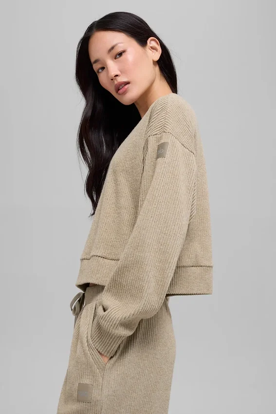 Muse-trui met ronde hals - Gravel Heather