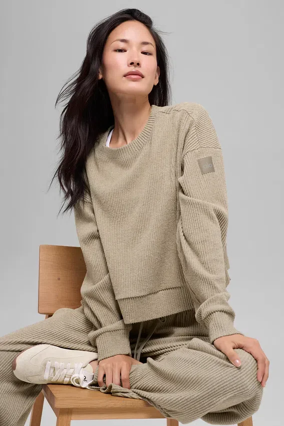 Muse-trui met ronde hals - Gravel Heather