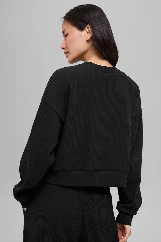 Muse trui met ronde hals - Zwart