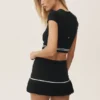 My Serve-tennisrok High-Waist van katoen en kasjmier - Zwart/Wit