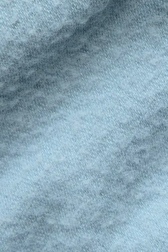 Naadloos, warm en zacht cropped T-shirt met korte mouwen voor de winter – Celestial Blue