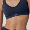 Naadloze geribbelde Favorite-bh – marineblauw