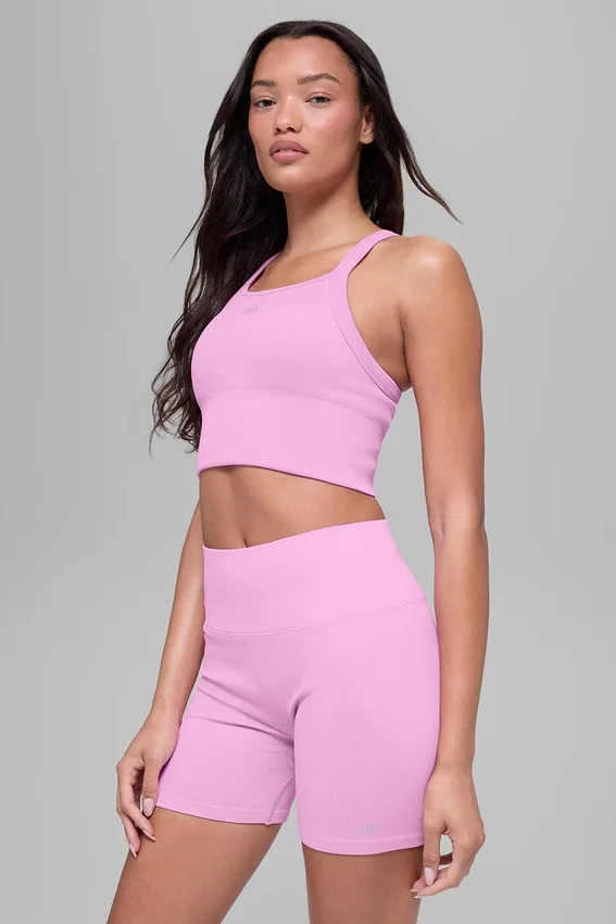 Naadloze geribbelde Favorite Bra-tanktop - Candy Heart Pink