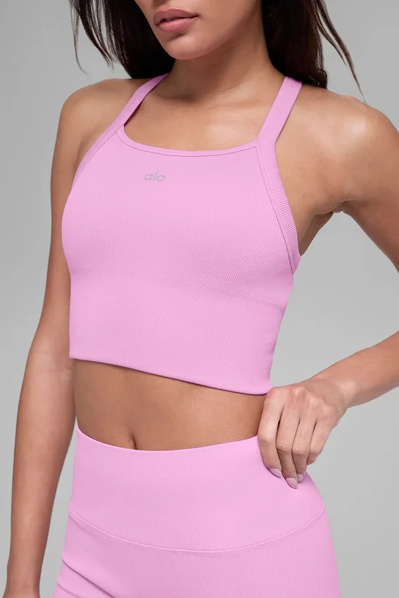Naadloze geribbelde Favorite Bra-tanktop - Candy Heart Pink