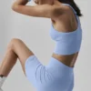 5" naadloze geribbelde Favorite Korte broek - Light Provence Blue