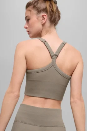 Naadloze geribbelde Favorite Bra-tanktop – Light Cocoa