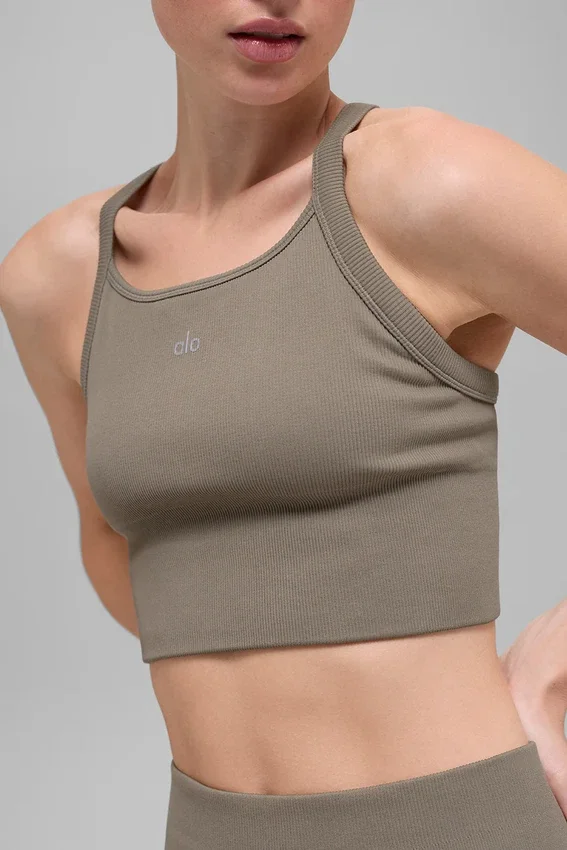 Naadloze geribbelde Favorite Bra-tanktop - Light Cocoa
