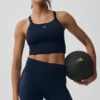 Naadloze geribbelde Favorite Bra-top - Navy
