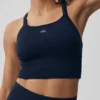 Naadloze geribbelde Favorite Bra-top - Navy
