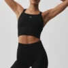 Naadloze geribbelde Favorite Bra Top - Zwart