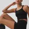 Naadloze geribbelde Favorite Bra Top - Zwart
