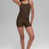 Naadloze geribbelde Favorite lange bh-tanktop - Espresso