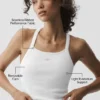 Naadloze geribbelde Favorite lange bh-tanktop - Wit