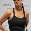 Naadloze geribbelde Favorite lange bh-tanktop - Zwart
