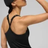 Naadloze geribbelde Favorite lange bh-tanktop - Zwart