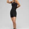 Naadloze geribbelde Favorite lange bh-tanktop - Zwart