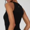 Naadloze geribde Warm Nights-jurk - Zwart