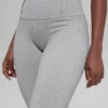 Naadloze High-Waist Legging met tweekleurige ribbel – Light Misty Grey Heather