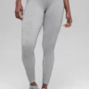 Naadloze High-Waist Legging met tweekleurige ribbel – Light Misty Grey Heather